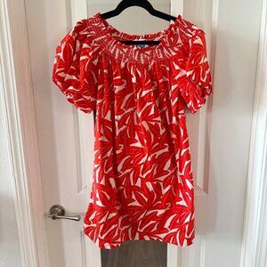 WHIT TWO Banana Leaf Off-The-Shoulder Tunic Dress Size Medium